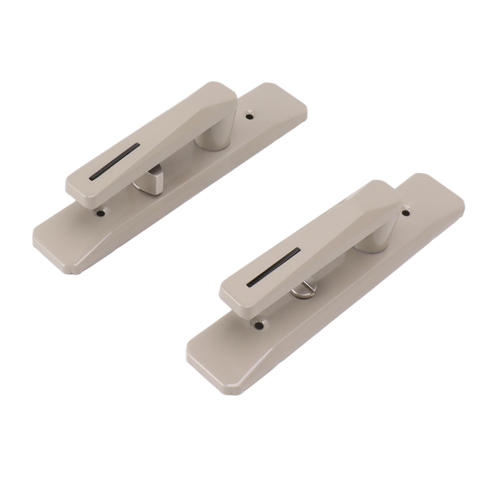 Rectangular Privacy Door Handle Lock, Reversible, Nickel, 18x3.5x4.5cm