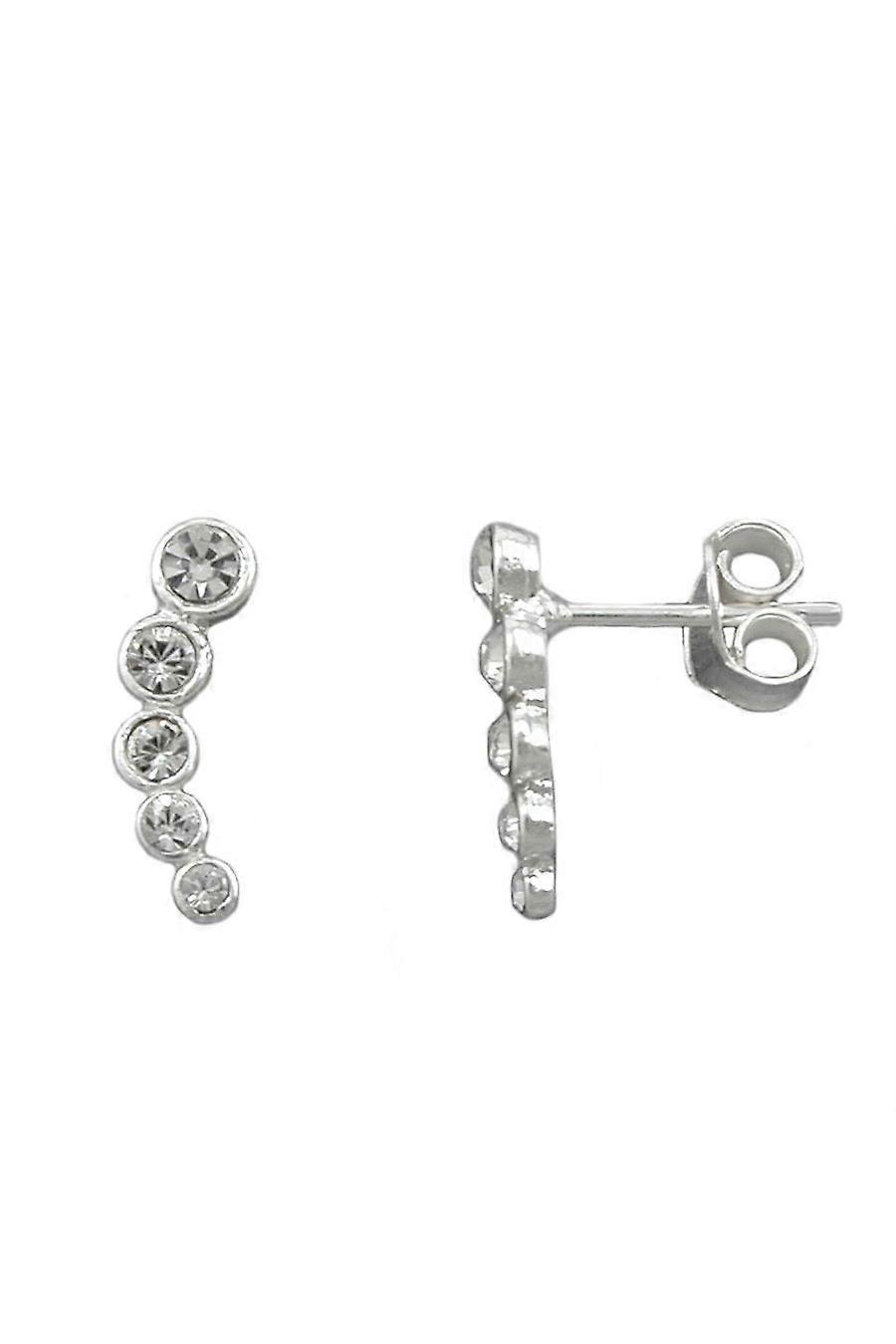 Earrings 5x Crystal Glass Silver 925 - Gl90928