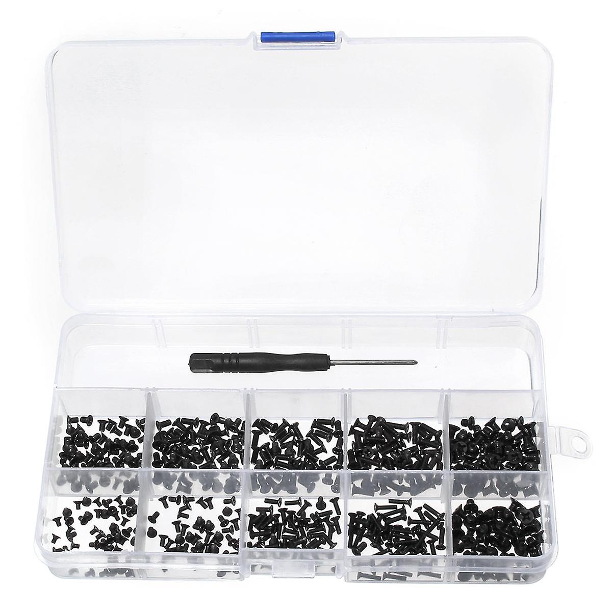 500Pcs Universal Laptop Notebook Computer Flat Head Screw Assortment Kit With Screwdriver