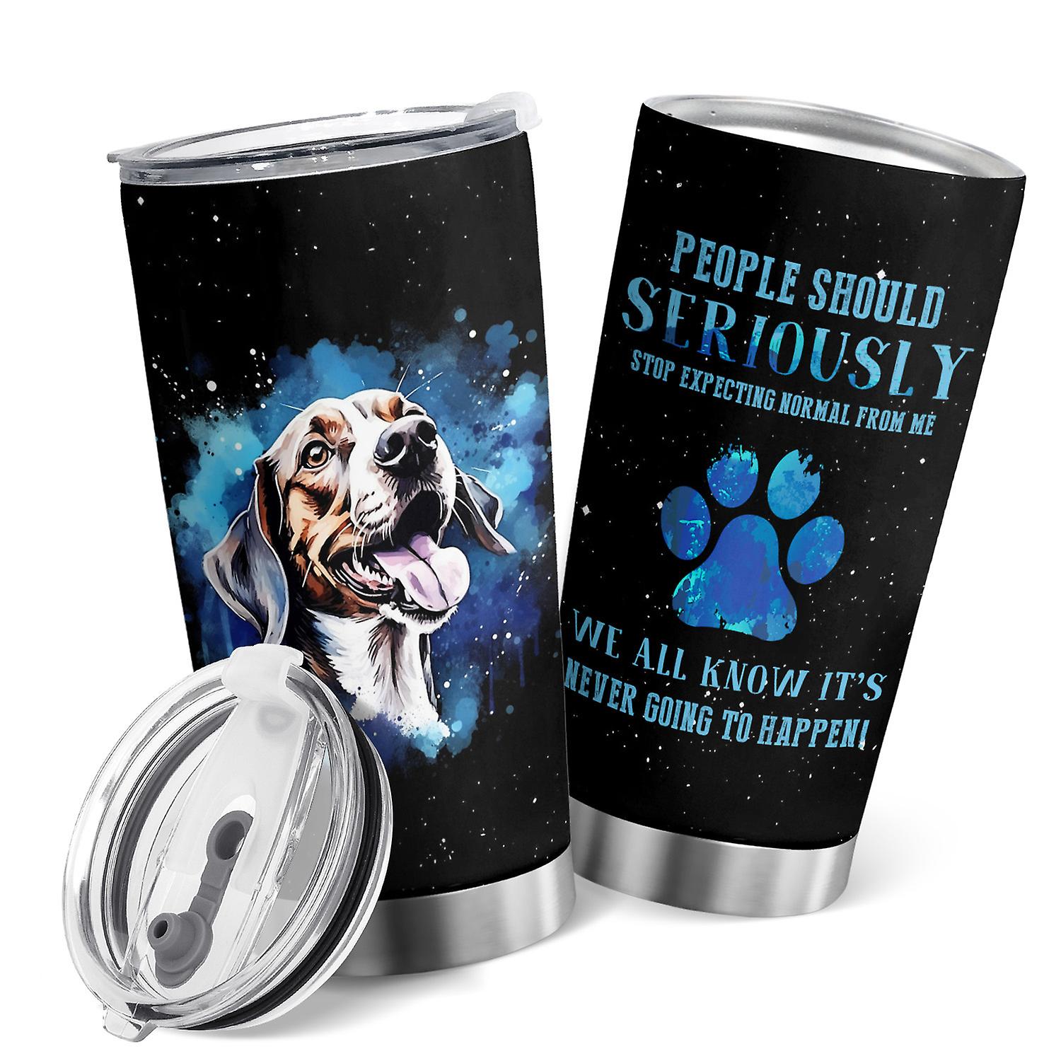 Oasisdream 20oz Dog Paw Print Stainless Steel Double Wall Insulated Tumbler with Lid