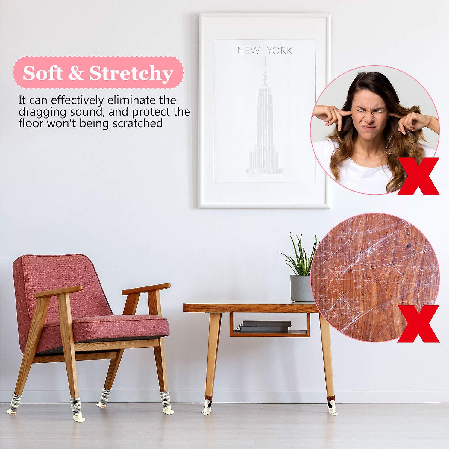 36 Pieces (9 Sets) Cat Chair Socks Cat Paw Chair Leg Socks Cat