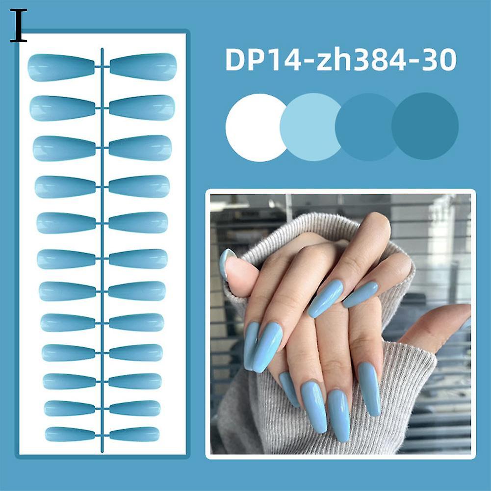 24Pcs Reusable Nail Strips DIY Manicure Tips No Glue Semi-Finished Plastic False Nails