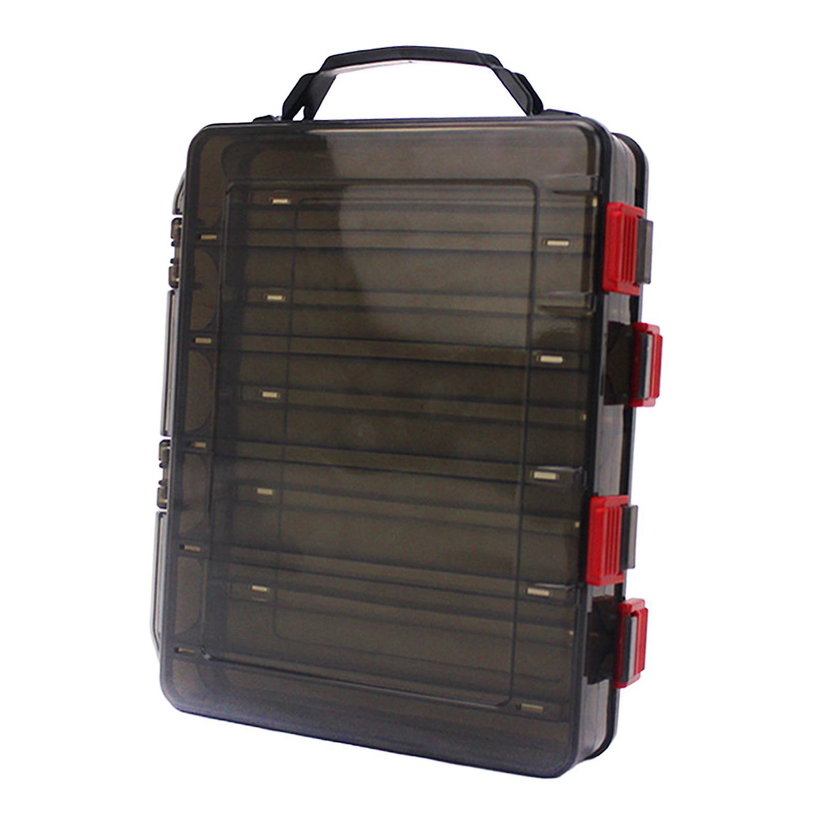 Fishing Tackle Box Squid Jig Hooks Box Portable Double Sided 10 Compartments