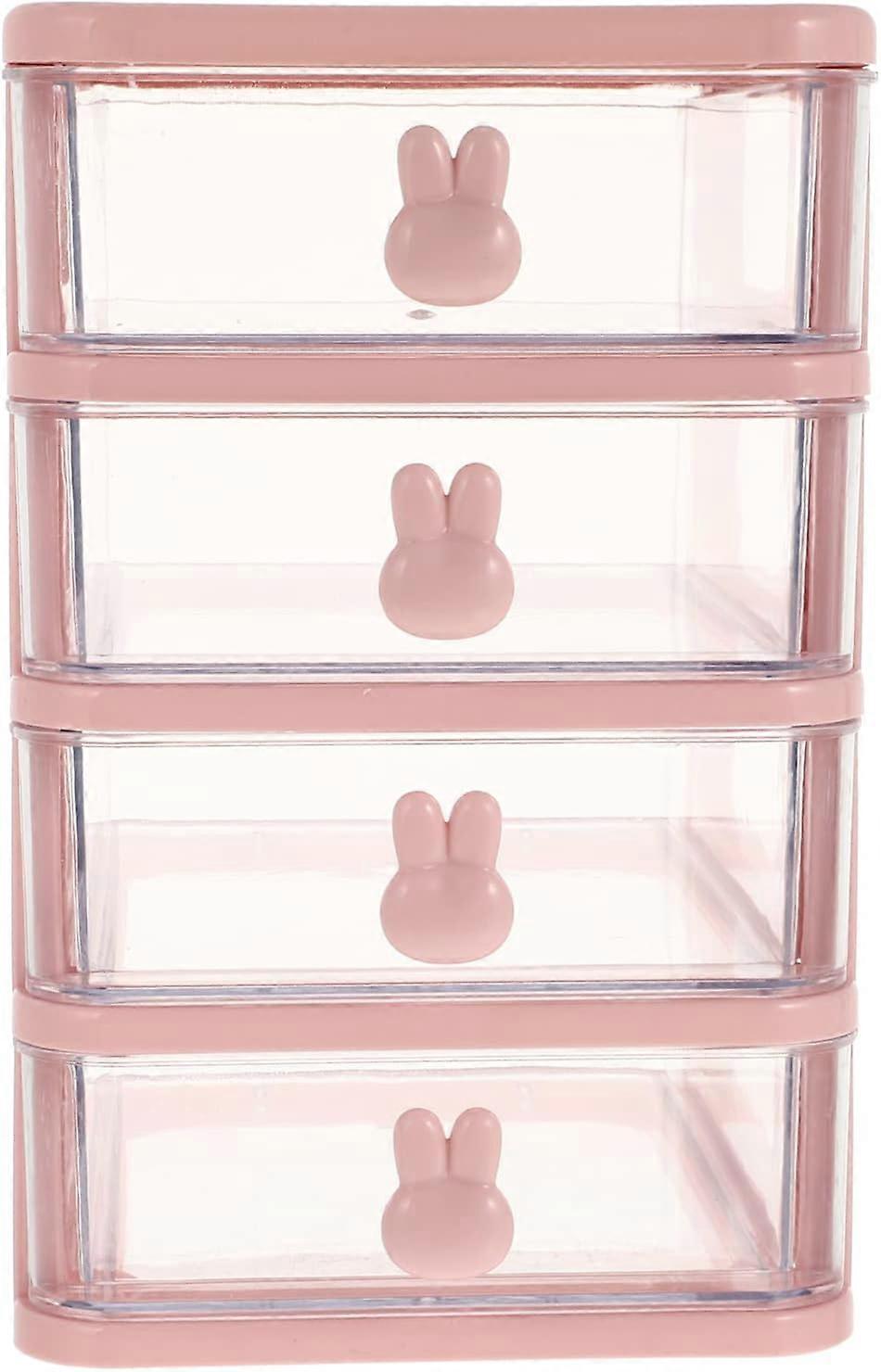 Plastic Storage Drawer,21X17cm 4 Layers Multi-function Desktop Storage Cabinet Storage Containers with Drawers Mini Drawers Organizer for Home, Office