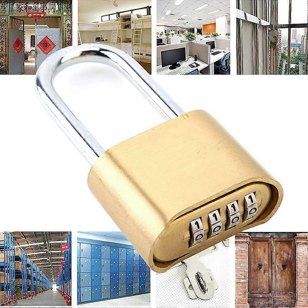 Outdoor lock 4, long code lock, padlock, waterproof, digit combination, brass