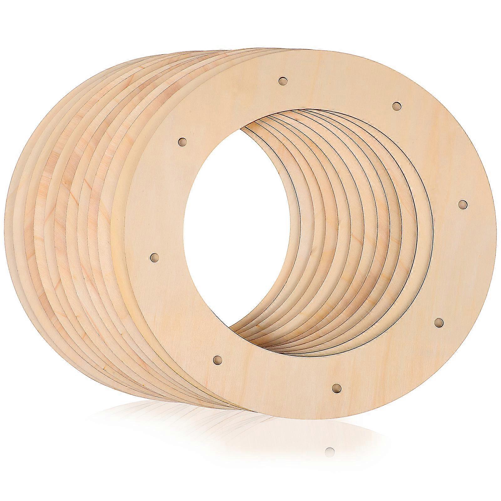 12 Pcs Wreath Frames Wood Made Wreath Frames Circle Backdrop Stand For Diy Christmas