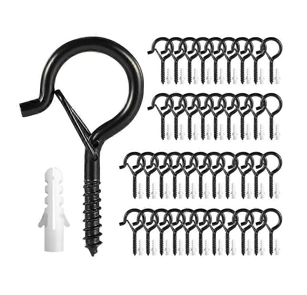 20 Pack Christmas Lights Hanger Hooks Screw Hooks Wall Cabinet Ceiling Hooks with Safety Buckle Design for New Year Party Light House Garage Party 20