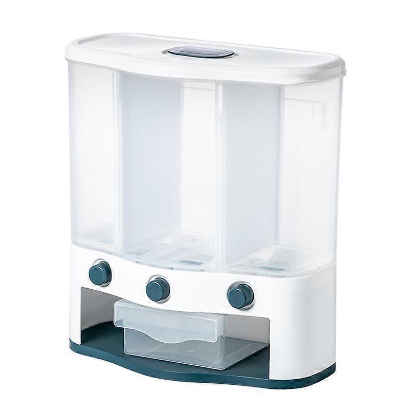 6L Wall Mounted Rice Bucket Rice Cereal Dispenser Grains Storage Box Sealed Moisture Proof Tanks Di