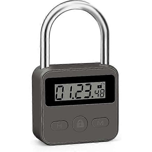 Metal Time Padlock, 99 Hours Time Lock for Controlled Access, Secure Padlock (Black)