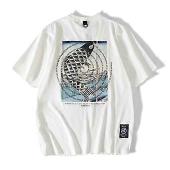 Harajuku Men T Shirt Japanese Ukiyoe Cotton Top Tees Hip Hop