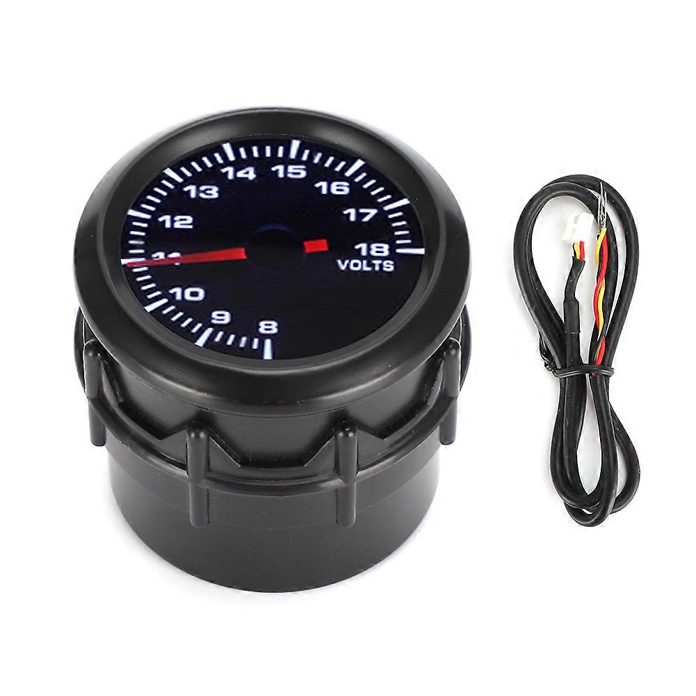 Voltmètre Voiture Universel 12V 52mm - Jauge De Tension 8-16V Avec Cadran Lumineux Pour Tableau De Bord