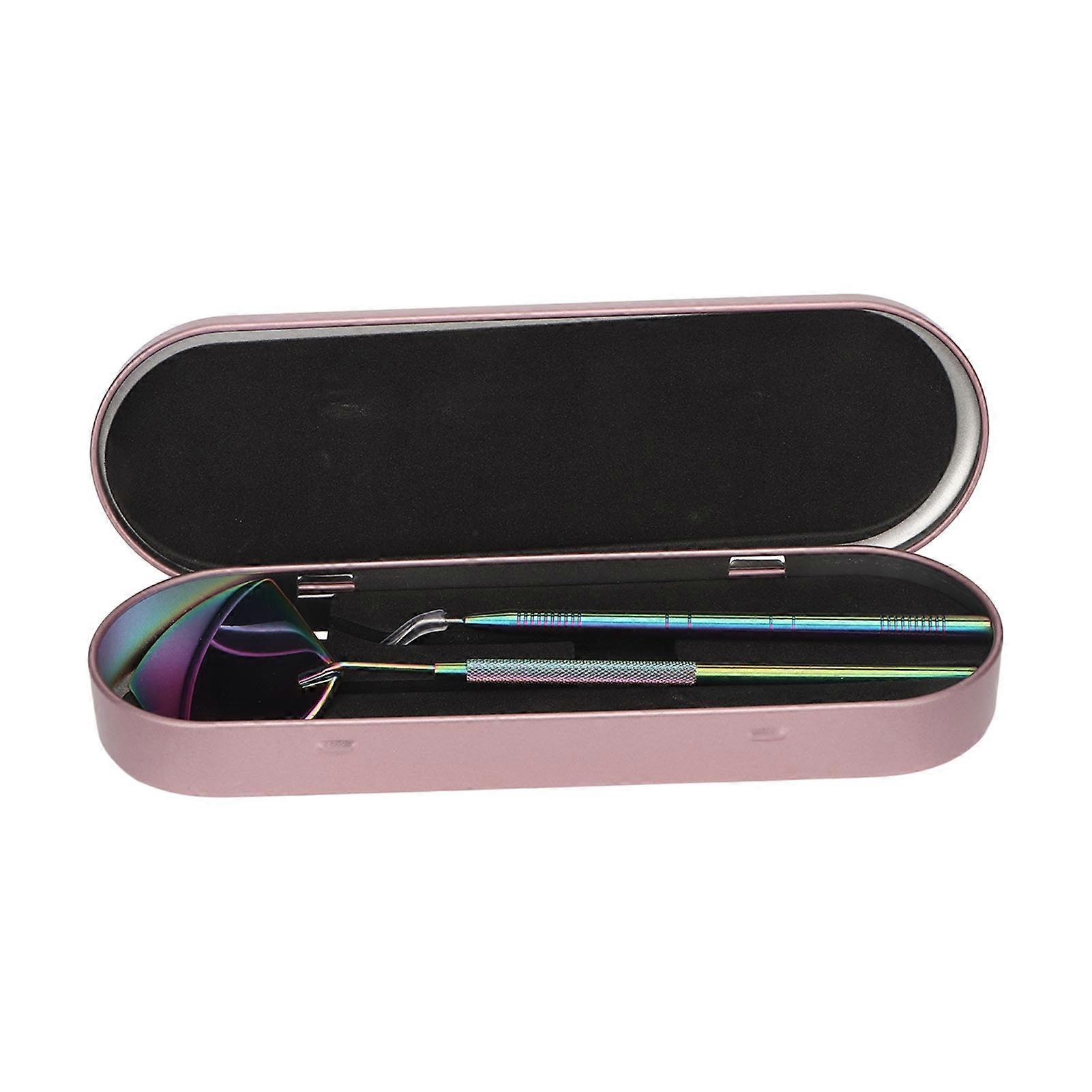 Lash Lift Stick Colorful Reusable Stainless Steel Portable Eyelash Separator With Mirror For Eyelash Extension