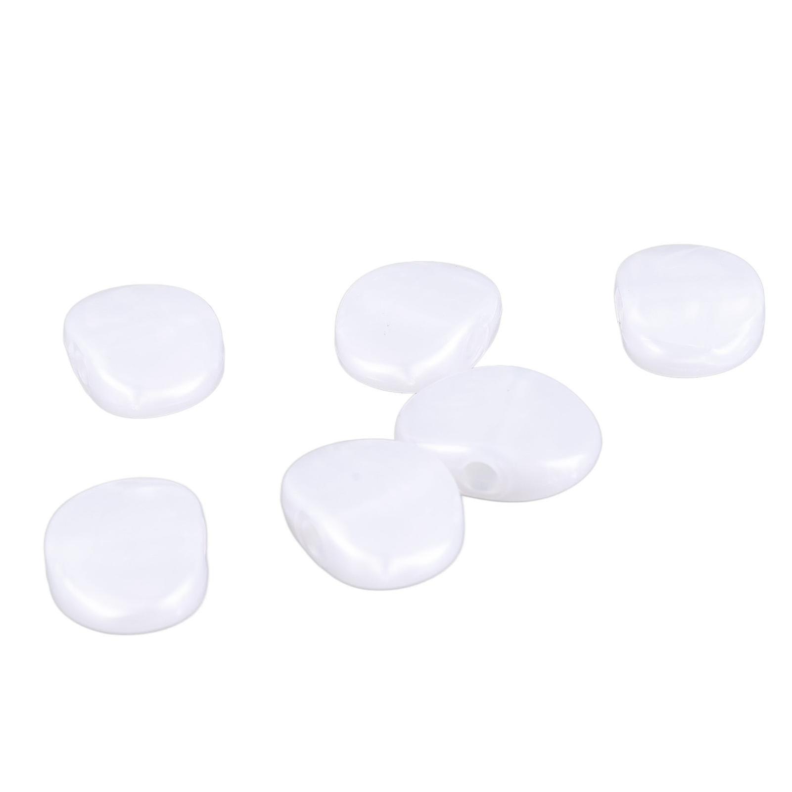 Folk Guitar String Tuner Knob Head Cap Buttons 6Pcs White Parts