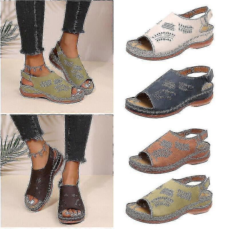 Naisten mukavat ortopediset sandaalit, ortopediset sandaalit, matalat kiilakenkämuulit