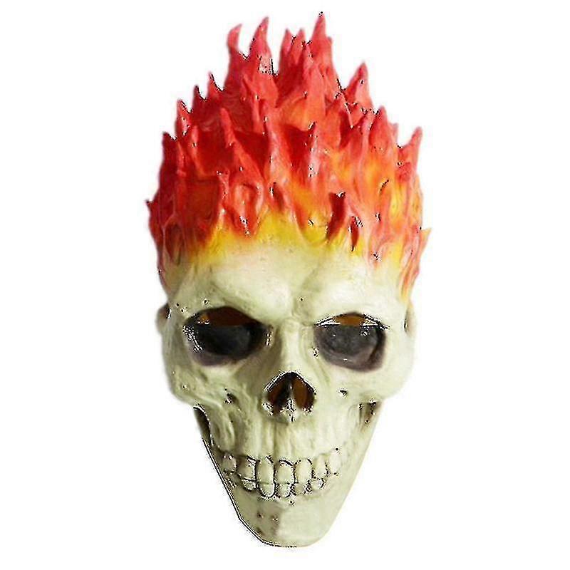 Flaming Skeleton Ghost Rider Latex Mask For Halloween Secret Room Props
