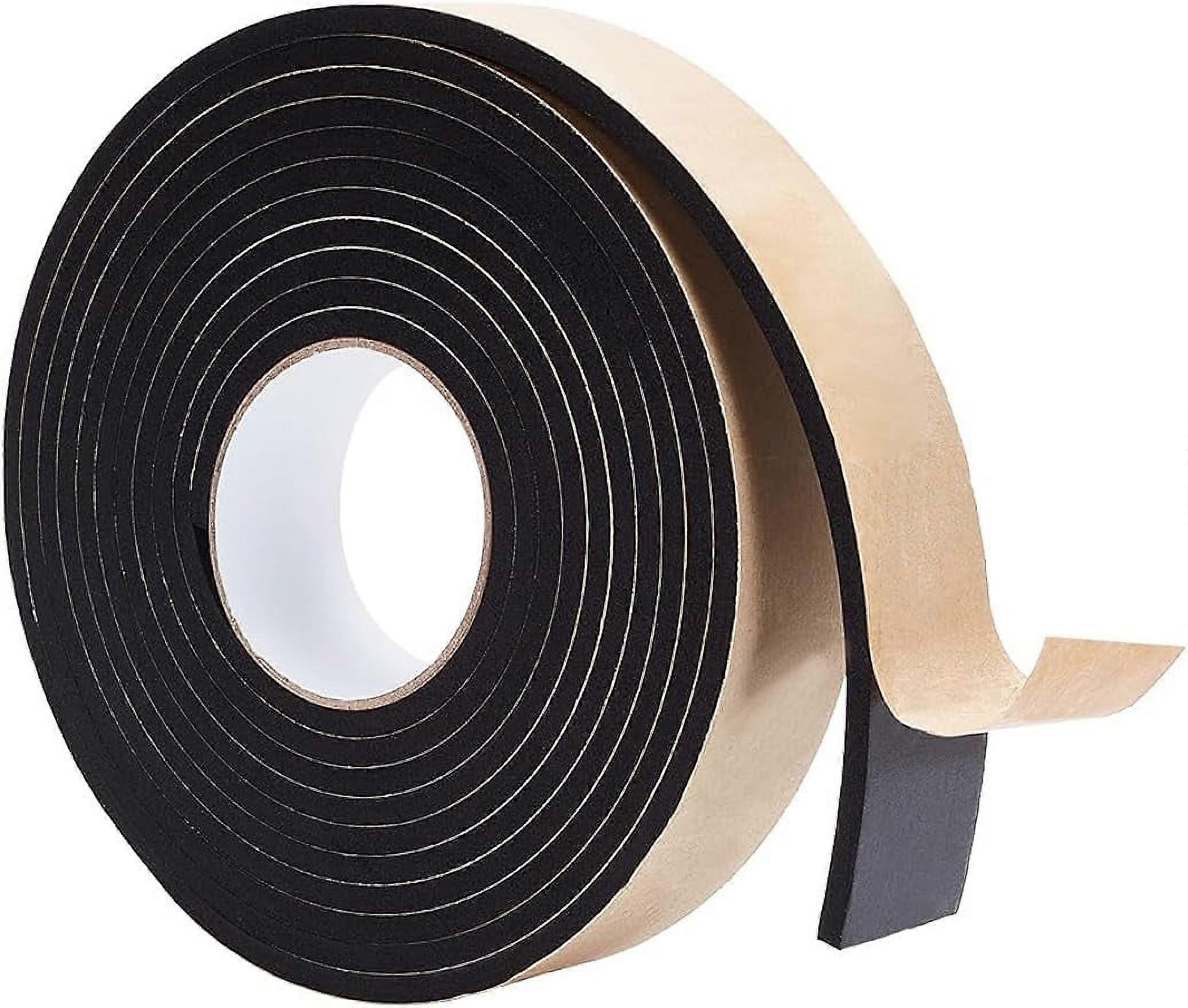 16.5Feet/5M Foam Insulation Tape (41 * 6mm)1.6 * 0.24Inch Black Strong Self Adhesive EVA Foam Tape Weather Stripping with High Density Closed