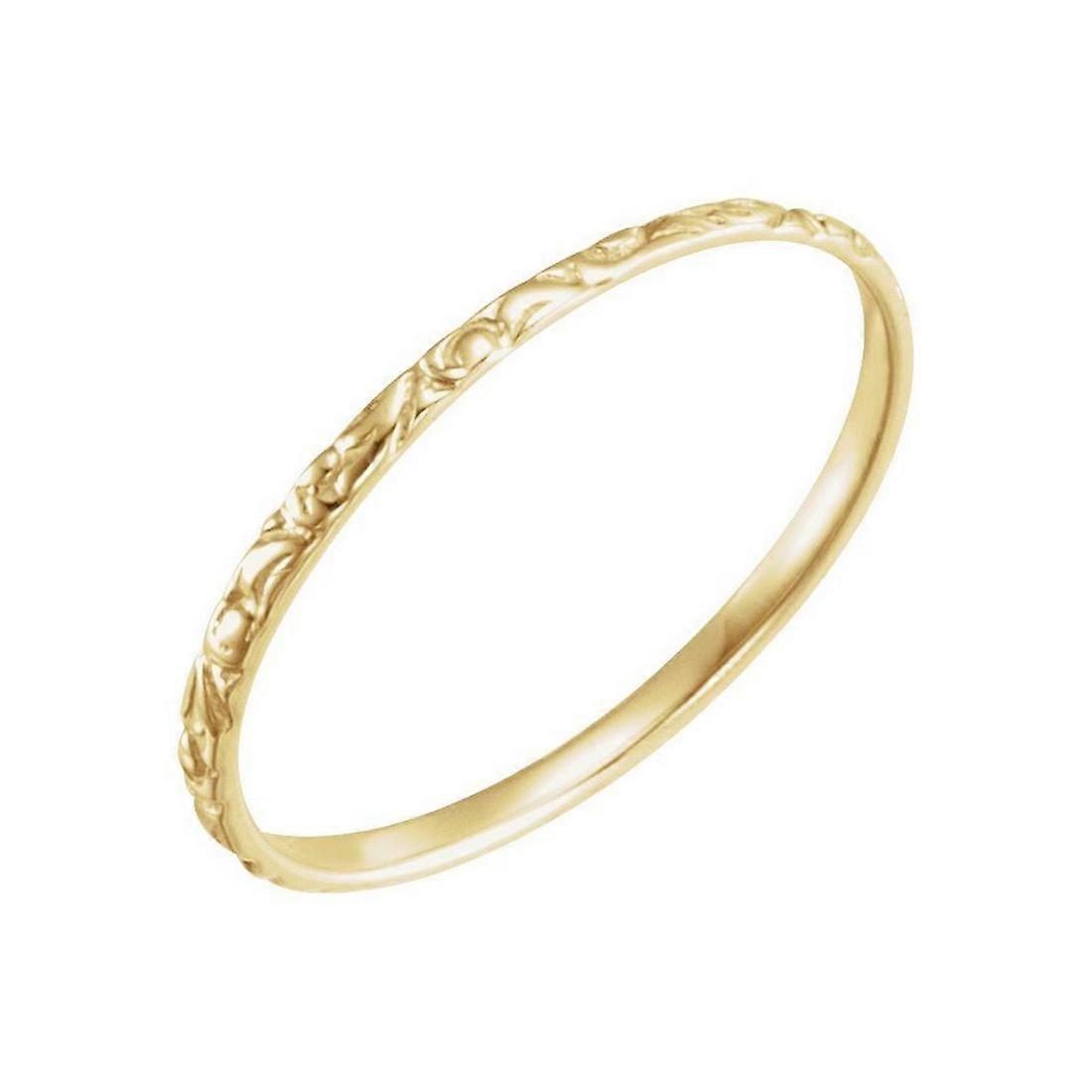 Bague gravée en or jaune 14 carats, taille 3, 1,5 mm - 0,6 gramme