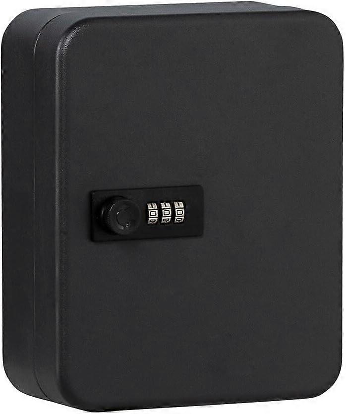 Lockable key box with digital code, 20 numbered hooks, sheet steel, matt black