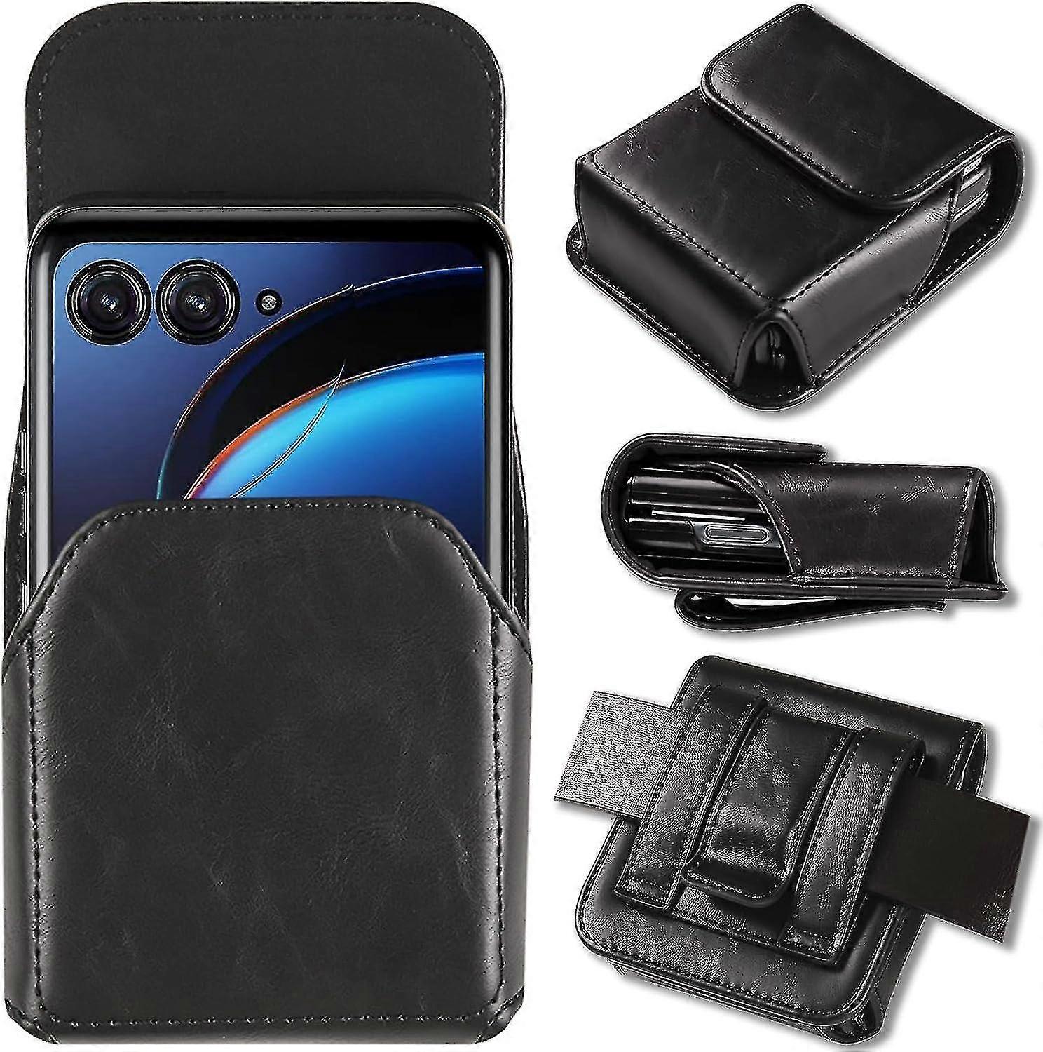Étui en cuir synthétique pour Samsung Galaxy Z Flip 5/4/3, compatible avec Motorola Razr Series, Z Flip Series