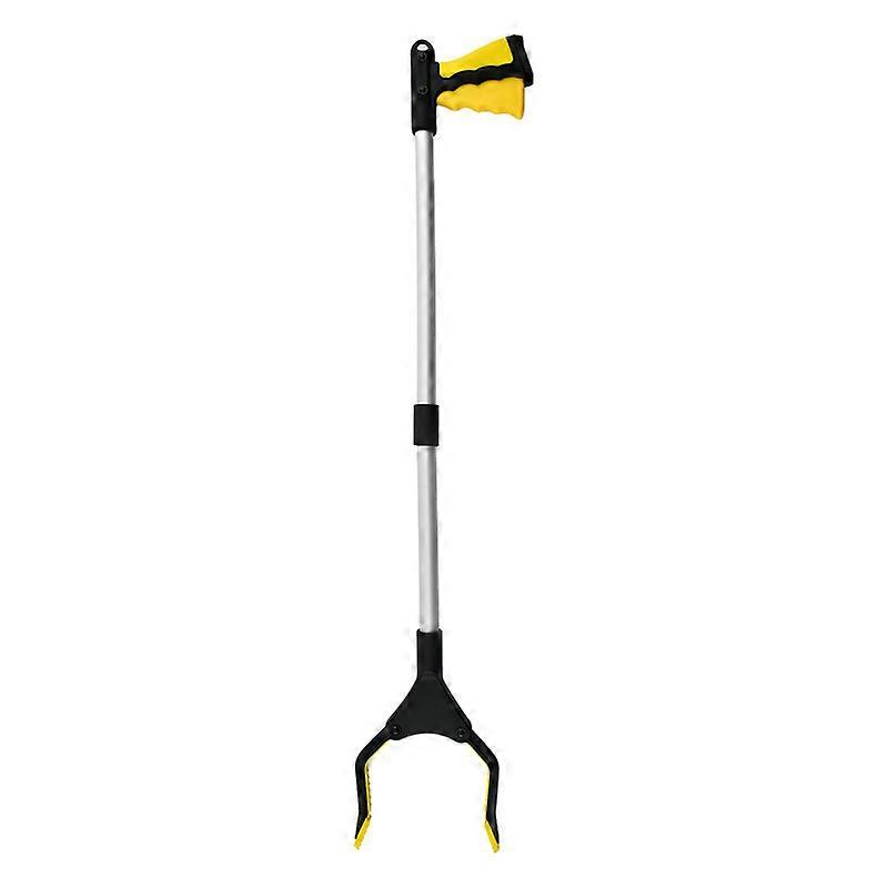 Folding Trash Folder Trash Picker 32" Long Reach Grab Pickup Tool - Yellow