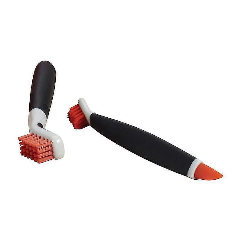 Set of 2 Multi-Purpose Maintenance Brushes, Macaron Multi-Function Cleaning Brushes, Orange