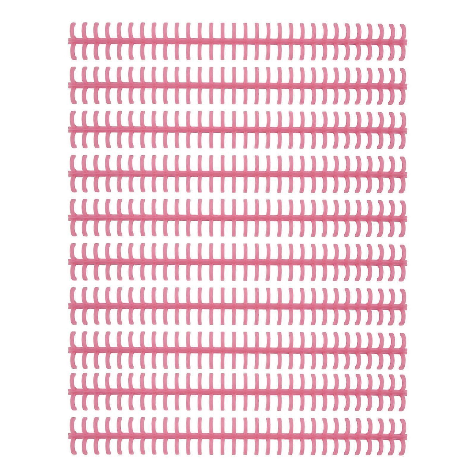 10 Pcs Loose Leaf Binding Spine 30 Hole Cuttable Wear Resistant PP Plastic 10mm Binding Comb for Student Office Pink