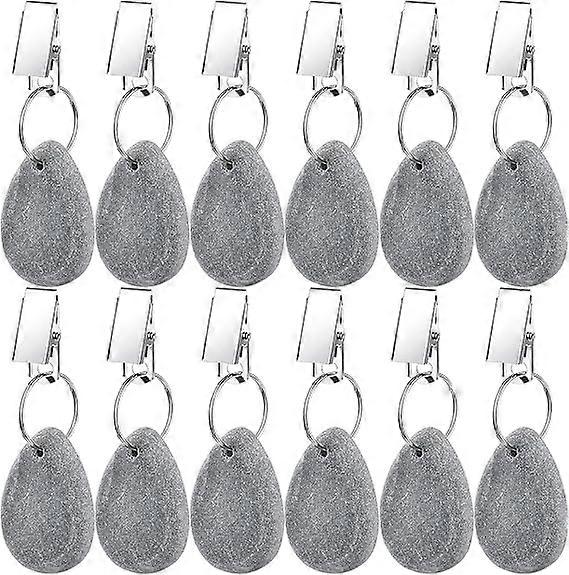 12 pièces Nappe Poids Nappe Pendentif Forme Larme Couverture de Table Poids Pierre Table Cintres avec Clip en Métal pour Nappe Décorati