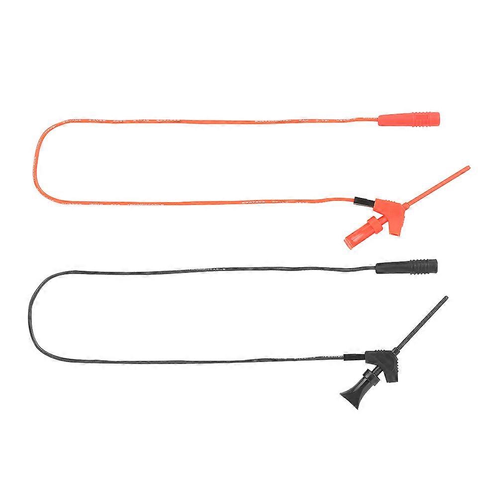 2Pcs Black Red Banana Plug Socket Test Leads Test Clip Hook Set 2mm P1511B