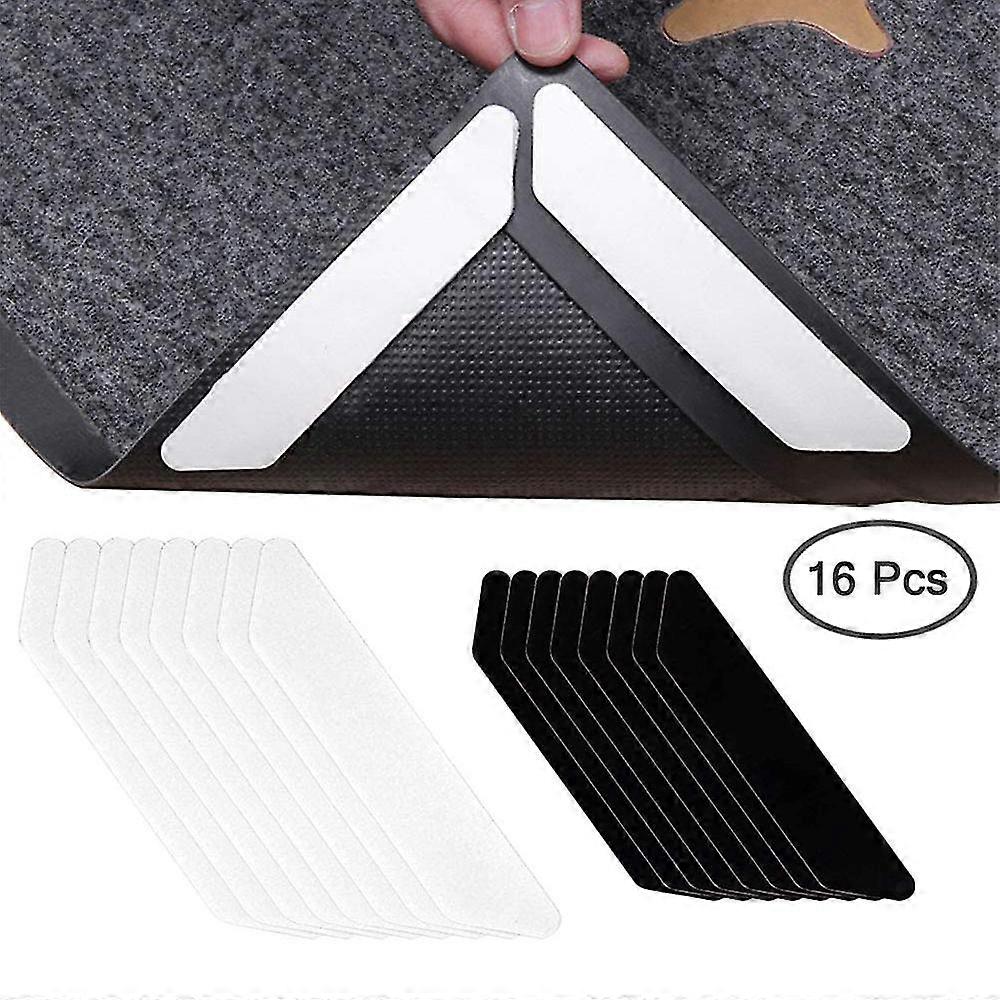 16 pcs anti curling rug gripper keeps your rug in place makes corners flat premium carpet gripper with renewable gripper tape