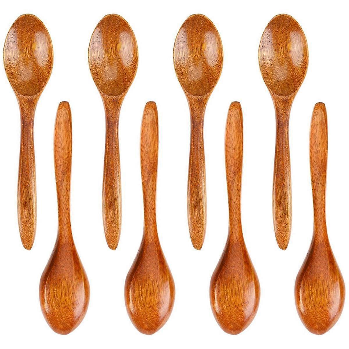 Wooden Spoons, Small Wooden Spoons,Mini Tablespoons,Wooden Kitchen Accessories for Hot Chocolate, H
