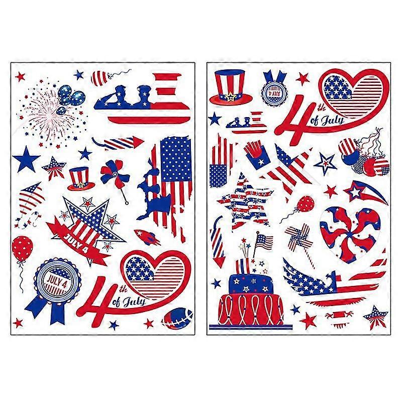 4 sheets independence day stickers party electrostatic stickers (assorted color)