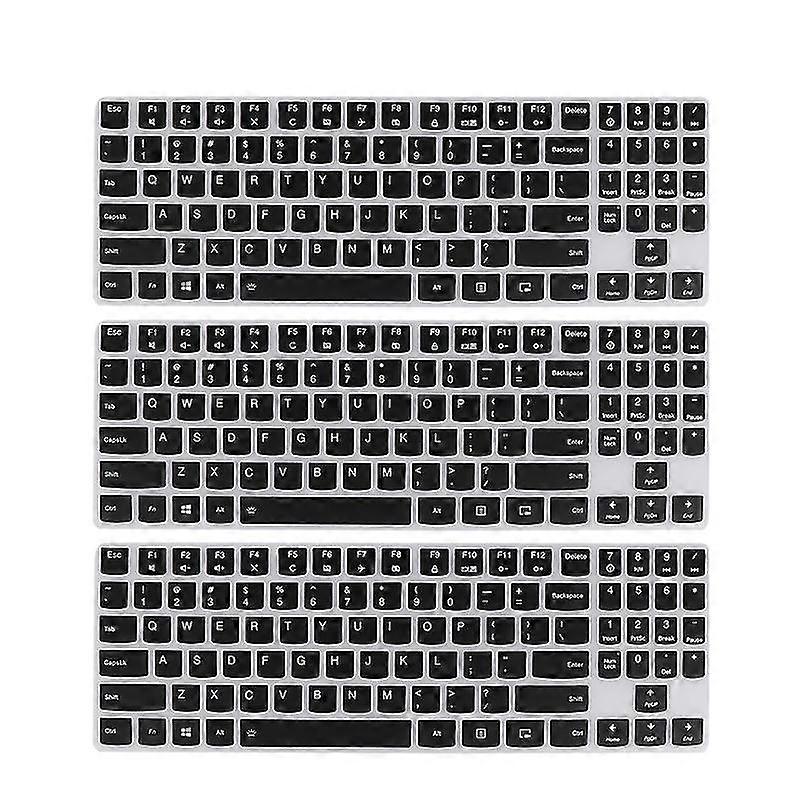3pcs 15.6 inches dustproof keyboard protector silicone keyboard protective cover compatible for laptop r720 (black)