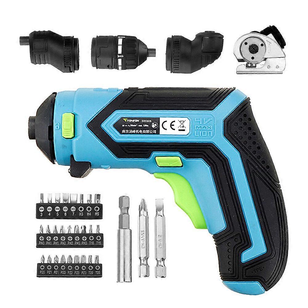 4 In 1 Multifunction 4v Lithium Mini Cordless Electric Screwdriver Electric Cutter Offset Angle Right Angle Adapter Kit