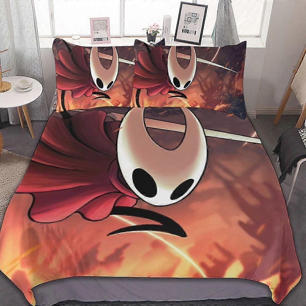 v65 Hollow Knight Conjunto de Cama de 3 Peças Conjunto de Capa de Edredom Macio Quente e Confortável Conjunto de Cama com 1 Capa de Edredom e 2 Fronhas para Quarto ol65