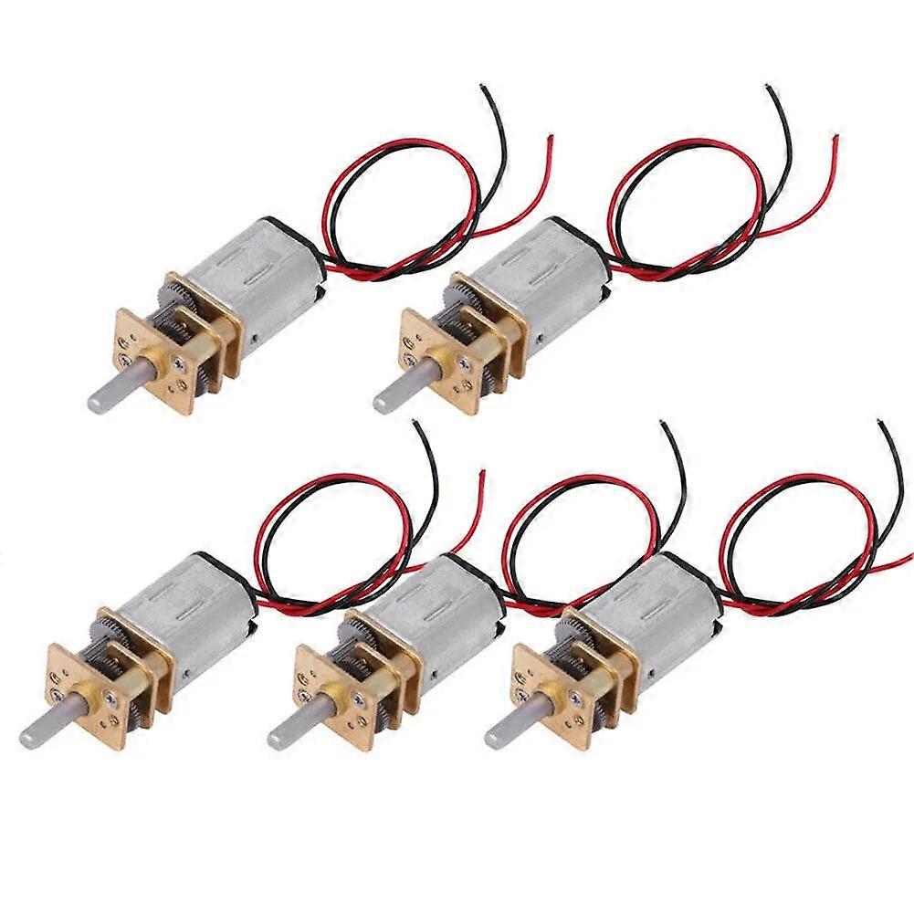 5 Stück N20 DC 5V Mikro-Metall-Getriebemotor Zahnrad-Zahnrad-Getriebemotor 60 U/min langsame Drehzahl Getriebe Untersetzungsgetriebe Elektromotor DIY Spielzeug Zubehör
