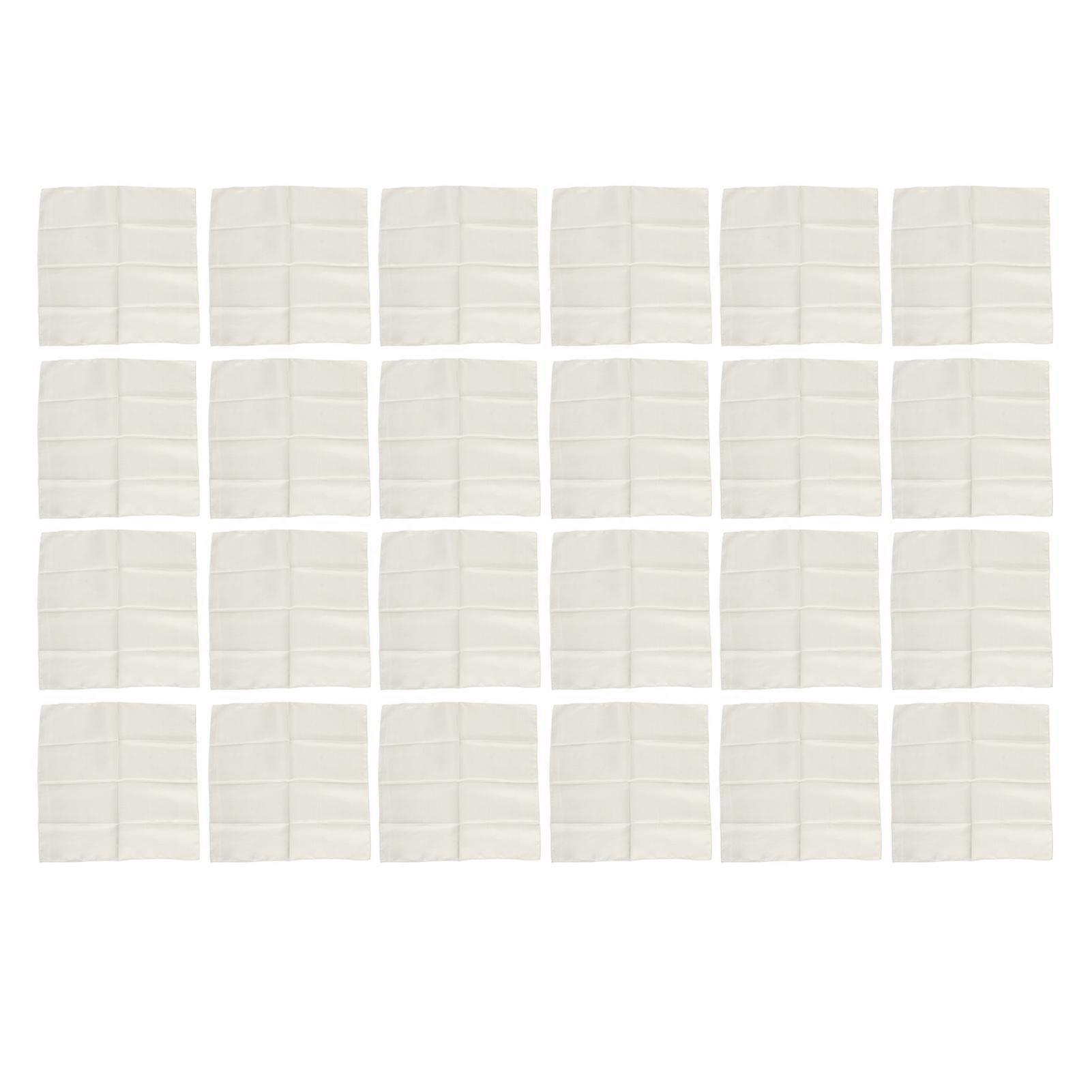 24pcs Quadrate Satin Napkin 17x17inch Soft Glossy Delicate Table Napkins for Weddings Party Ceremonies White