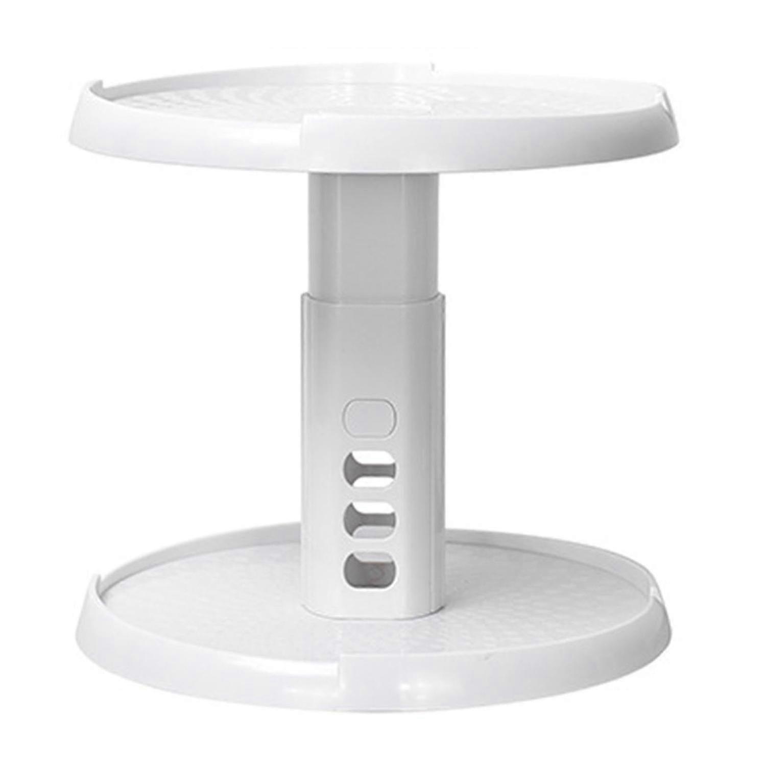 360rotating Spice Storage Rack Tray Double Layer Turntable Organizer Adjustable