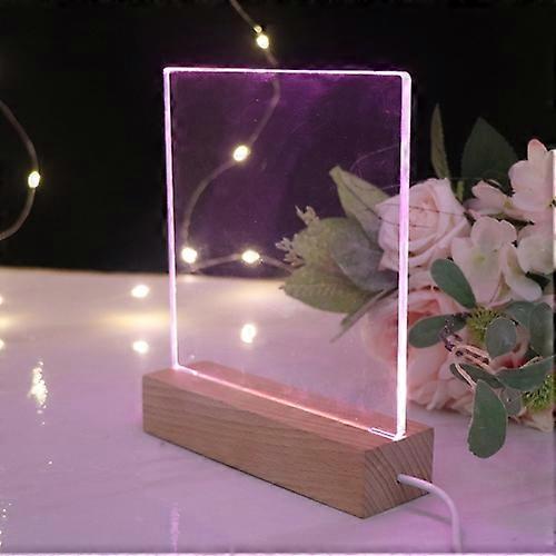 3D LED Blank Unengraved Acrylic Beech Base Night Light