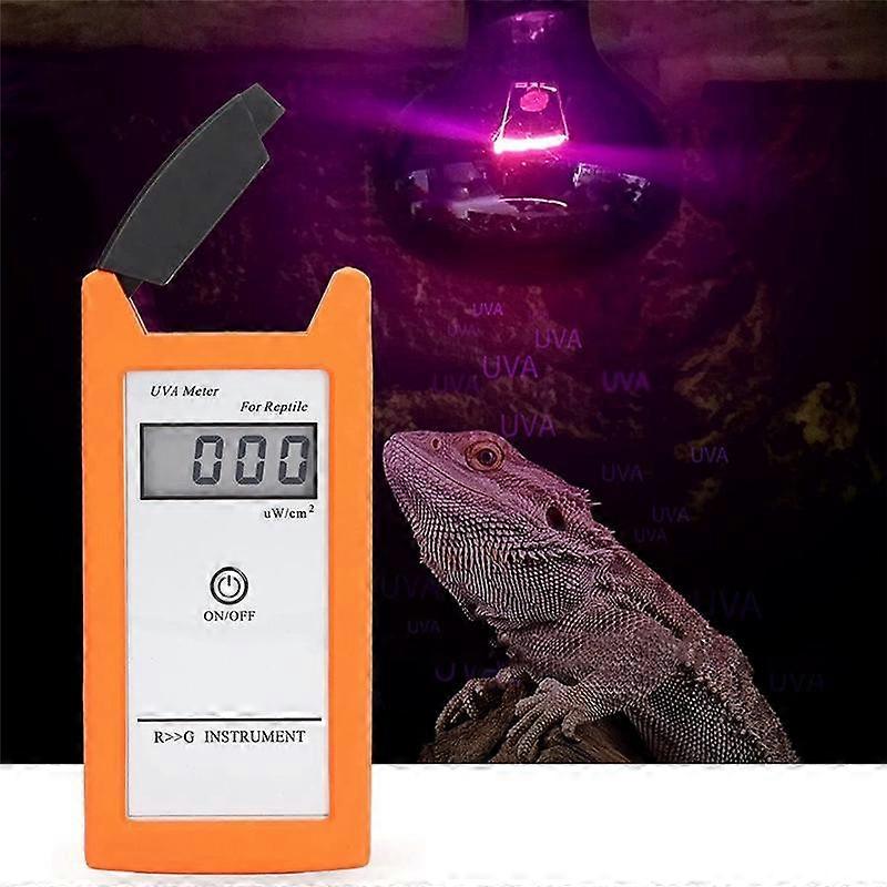 Portable UVA Meter, Silica Gel Material 01999 W/cm 3.5-Bit LCD UVA Solar Lamp Tester for Reptile