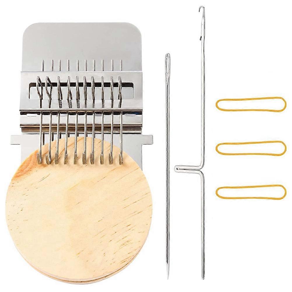 Darning Loom Weave Tool, 10 Hooks Small Weaving Loom Kit for Beginners Mending Jeans, Repair Holes