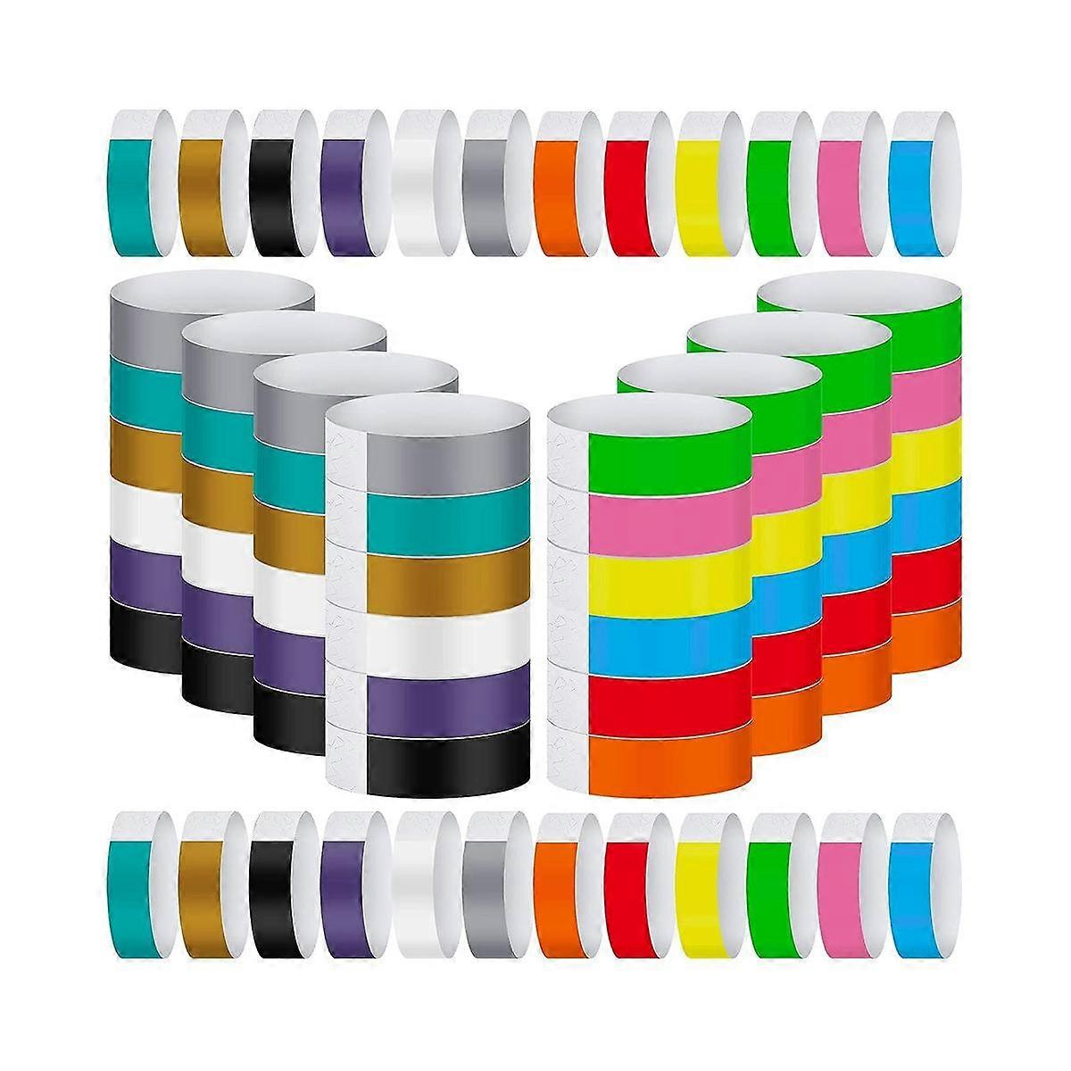 1200Pcs Waterproof Hand Bands Neon Wrist Bands for Events Concert Wristband Adhesive Wristband for