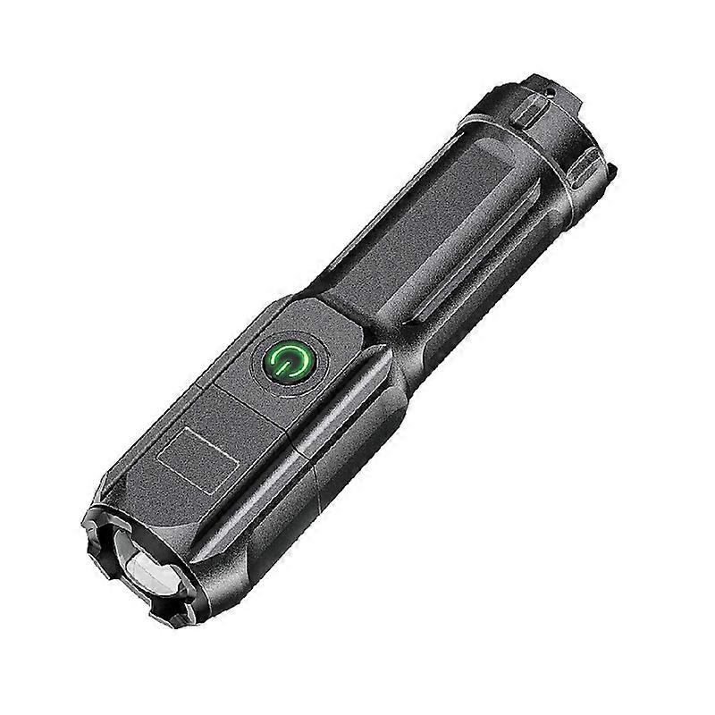Portable Strong Light Flashlight Built-in Battery USB Rechargeable Telescopic