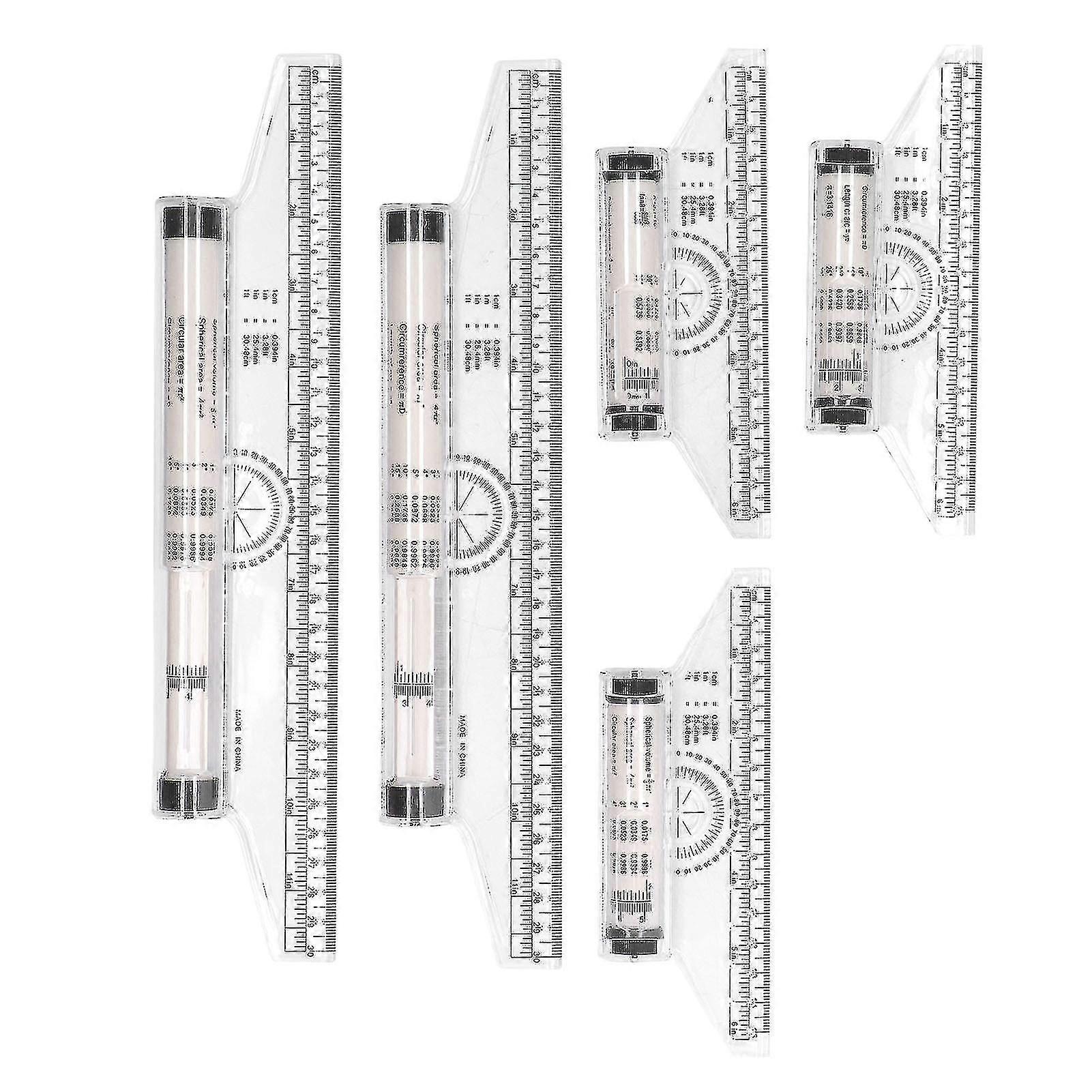 5pcs misurazione rolling chiara scala trasparente leggero peso parallelo righello di rotolamento con formule per il lavoro
