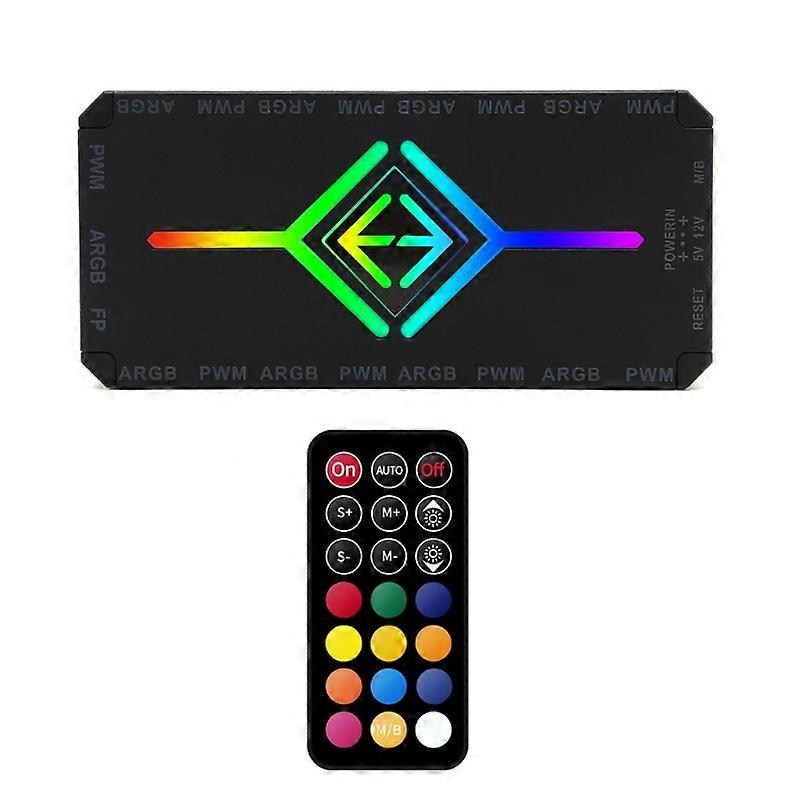 4PIN PWM RGB Case Fan Hub Controller SATA Power Adapter for ARGB PWM Fan