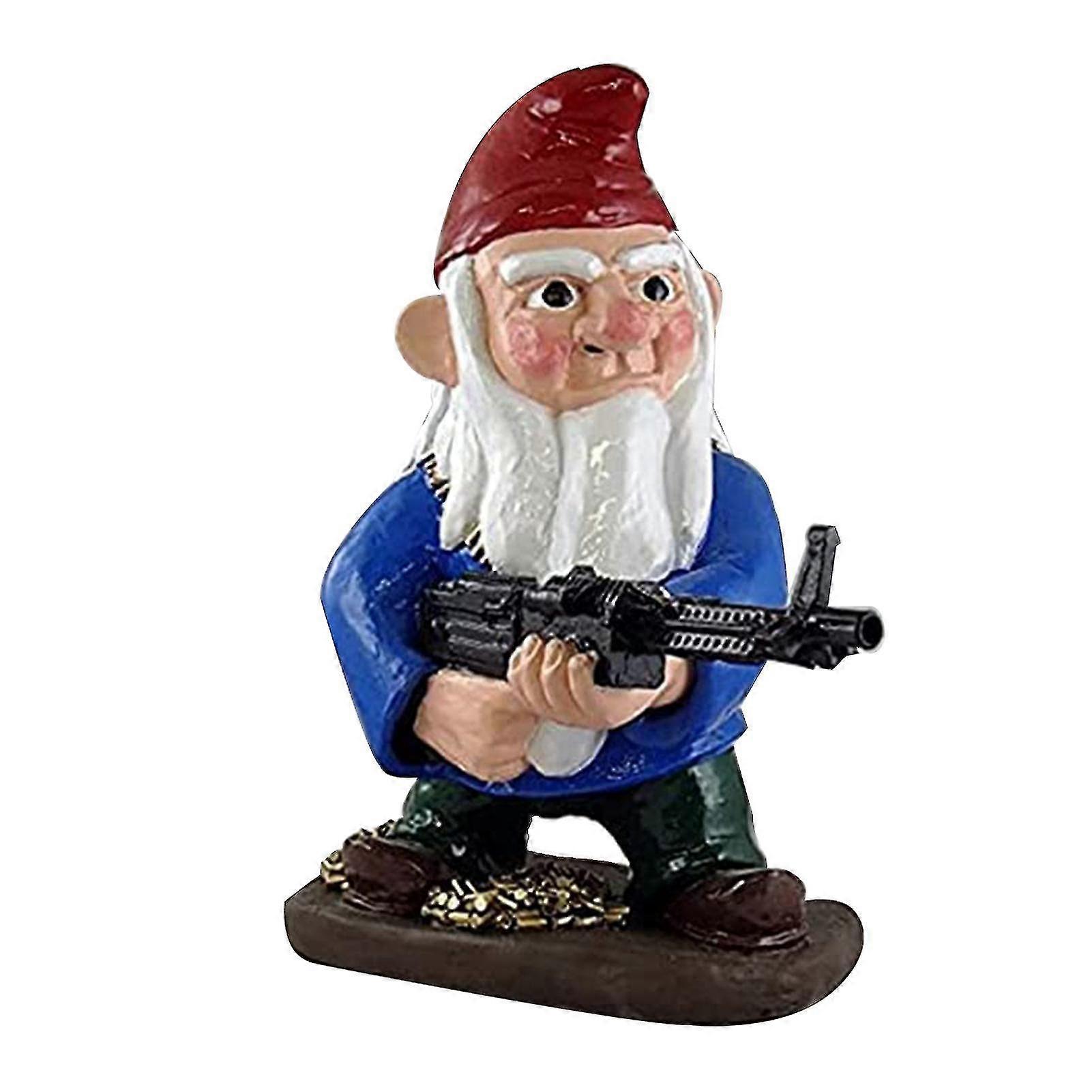 Machine Gunner Garden War Gnome Decor Statue