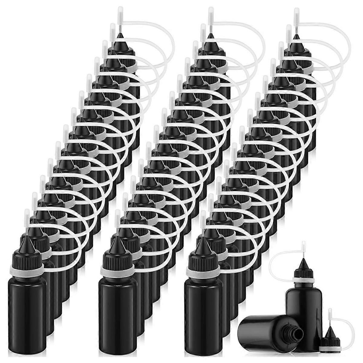 100 Pcs Black Needle Tip Glue Squeeze Bottle 10 Ml Precision Needle Tip Applicator Bottle Mini Ligh