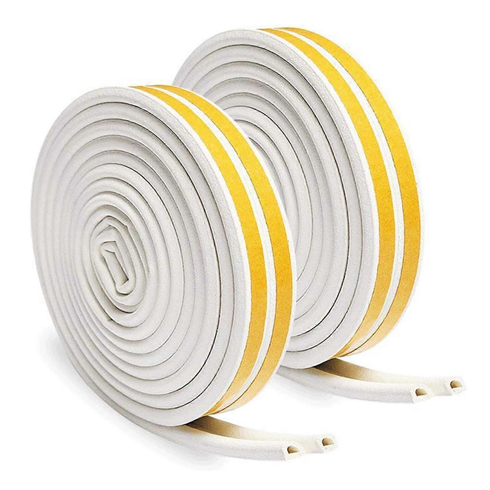 Door Seal Weather Strip, 9mm(W) X 6mm(H) X 12M(L) Window Anti-Collision Self Adhesive Rubber Foam Seal Strip