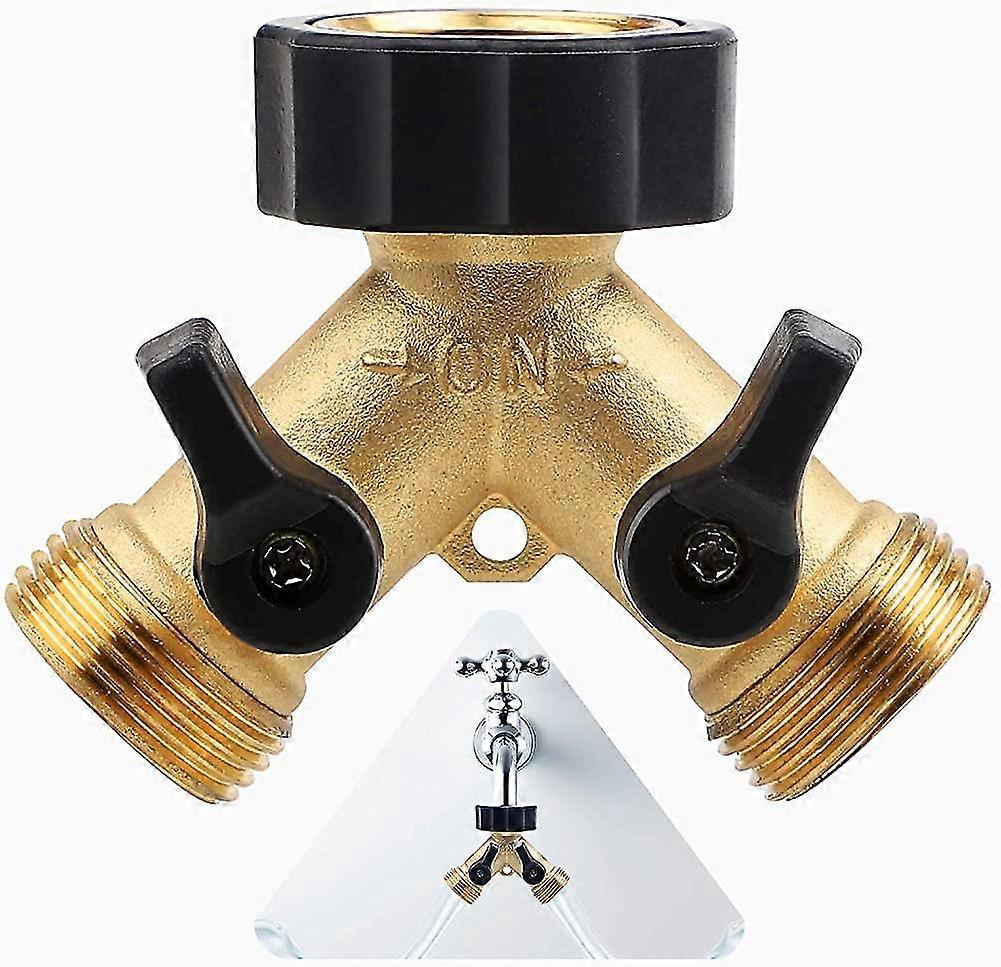 2-way Y-distributor 3/4 Inch Made Of Brass, For Inlet Hoses, With 2 Rotary