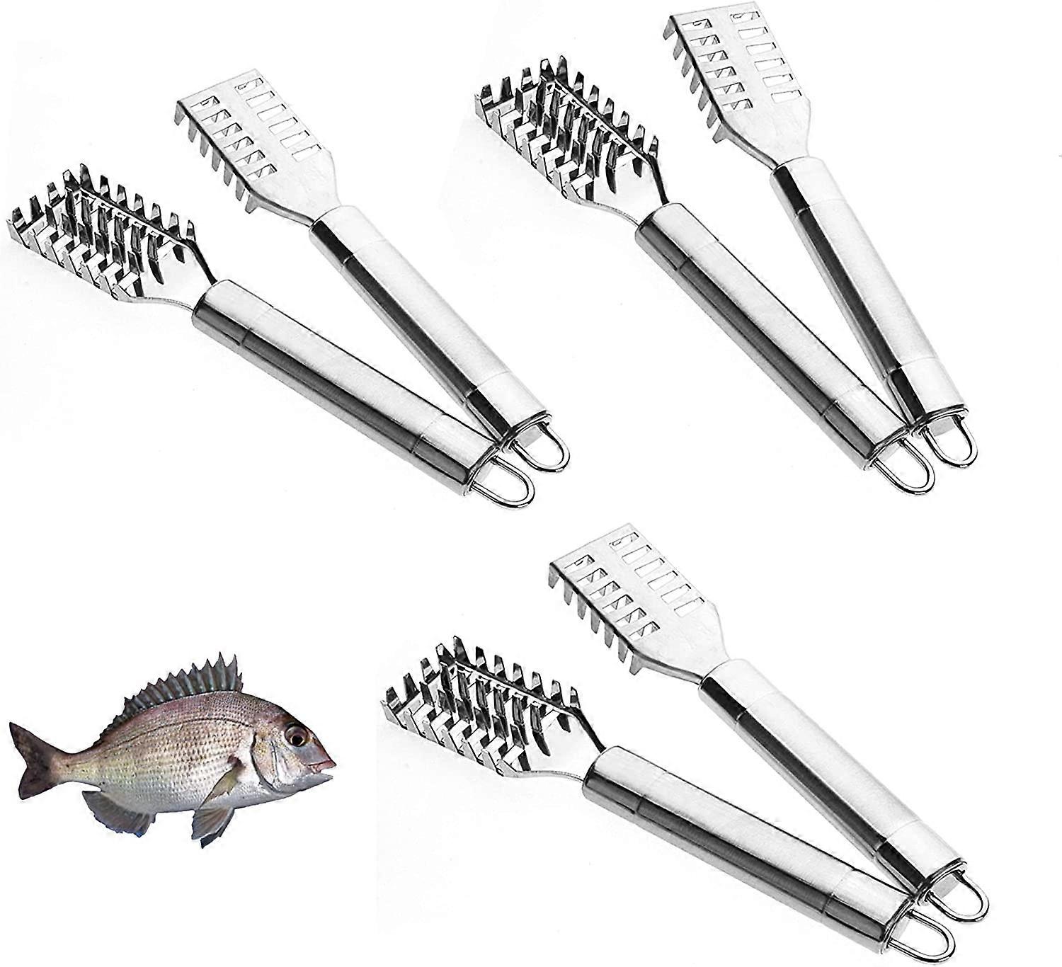 6 Pcs Fish Scaler Scraper,Fish Scale Scraper,with Non-Slip Handle