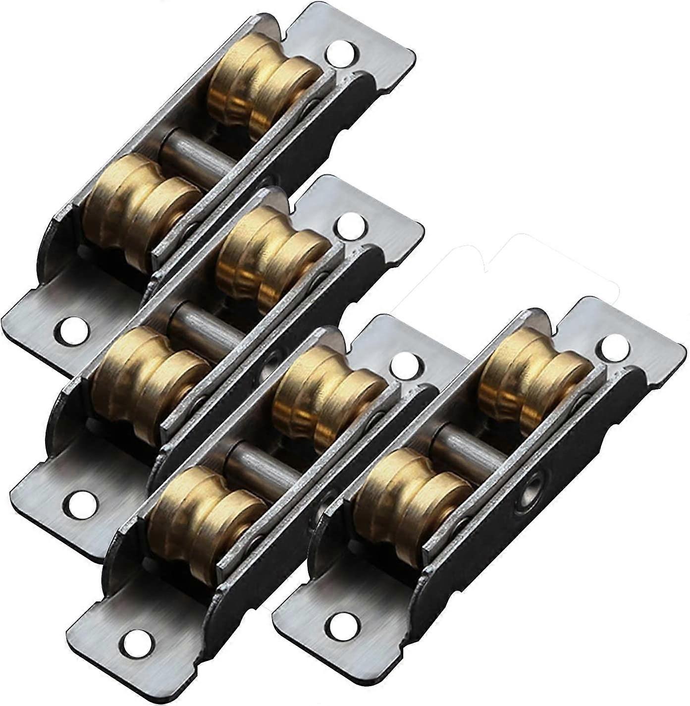 4 Pcs Push-Pull Window Pulley Balance Adjustment Double Wheel Sliding